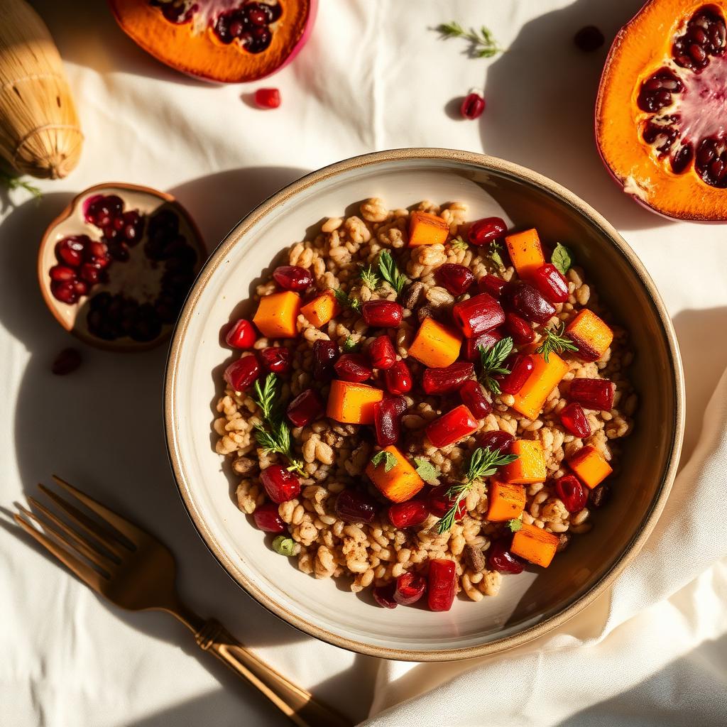 Roasted squash & farro bowl